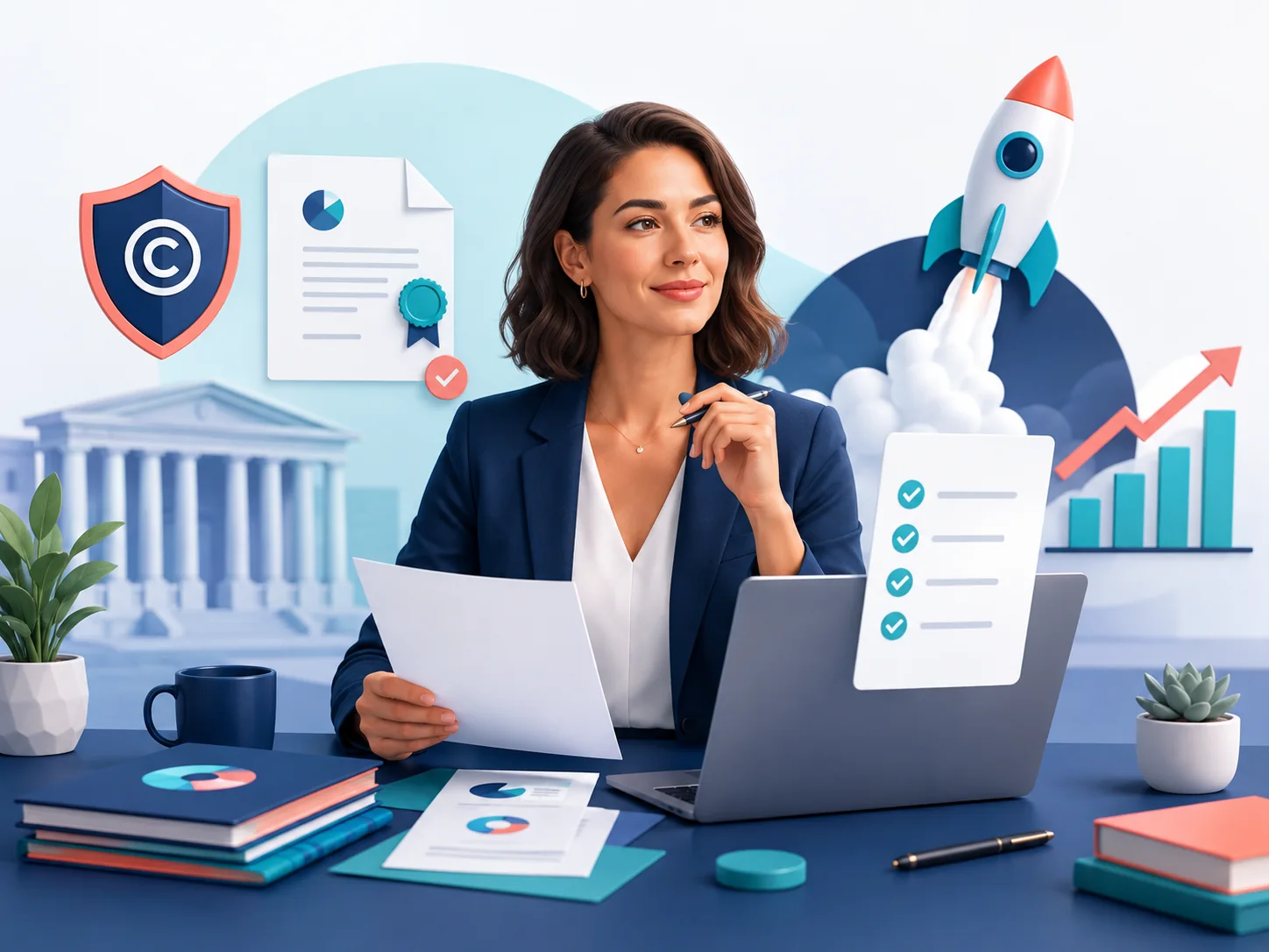 Business brand support hero illustration